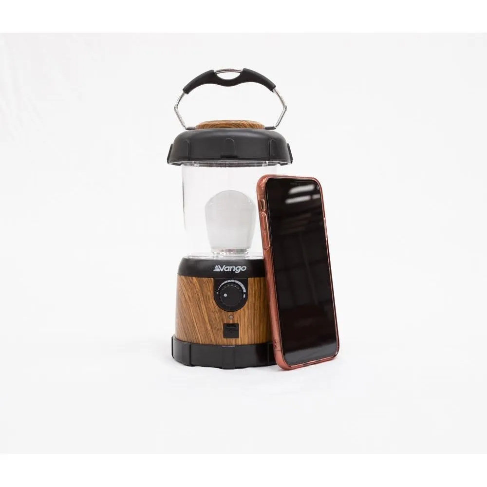 Vango Nova 200 Recharge USB Camping Lantern - Wood Effect