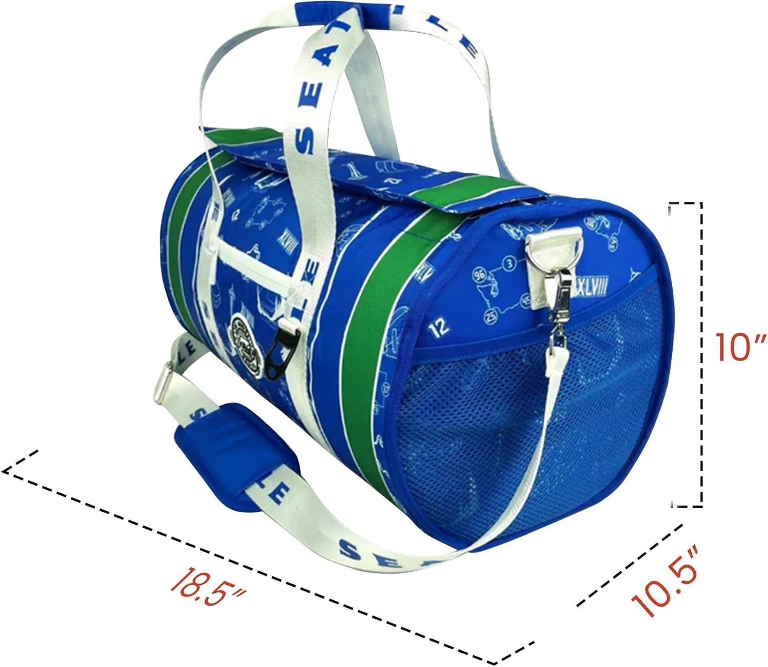 Varsity Cooler Seattle Travel Party Duffel & Cooler – 30 Can Leakproof Insulated Tote Bag, Waterproof Soft compartment for Tailgating, Golf, Beach, Carry-On Luggage & Outdoor Sports