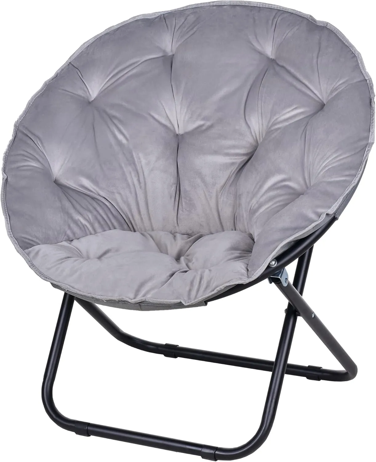 VECELO Saucer Chair for Adults, Folding Moon Chair with Metal Frame