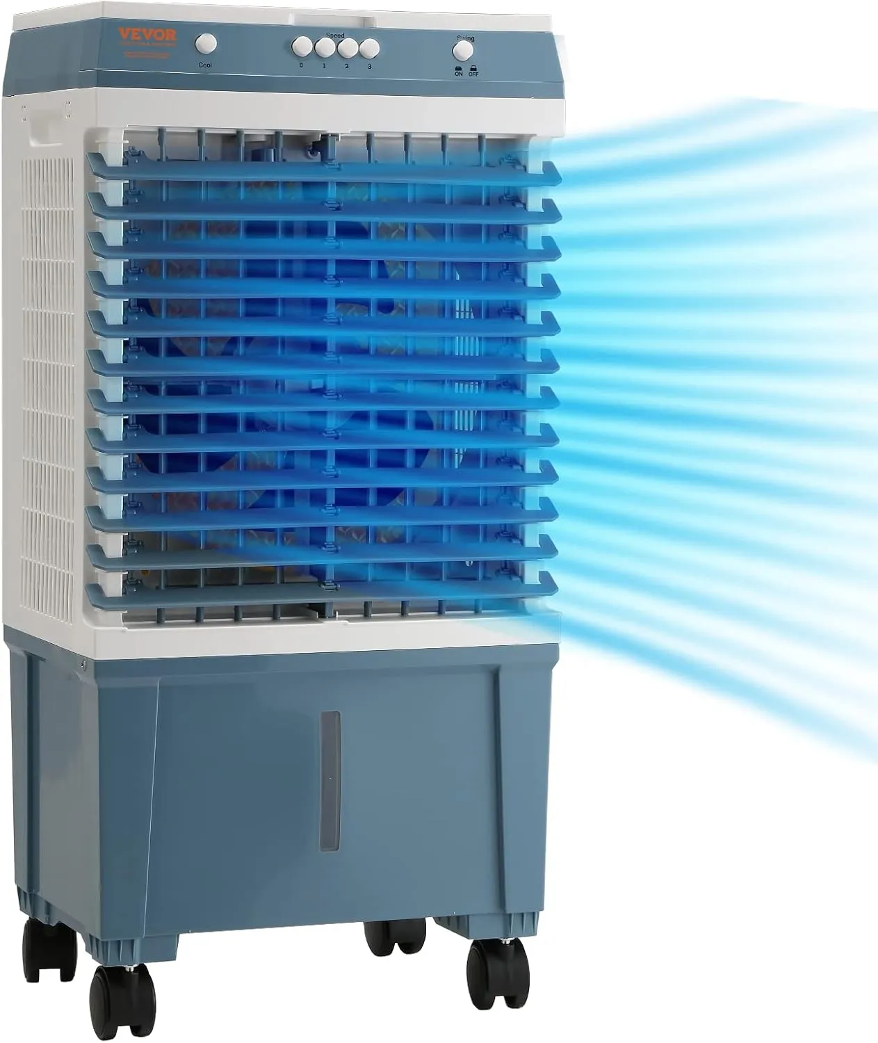 VEVOR Evaporative Air Cooler,100W 1400CFM Swamp Cooler with 5 Gallon Water Tank,Humidifying,3 Modes & Speeds Portable 3-IN-1 Cooling Fan,Energy-Saved Air Cooler for 550 Sq.Ft Indoor or Outdoor