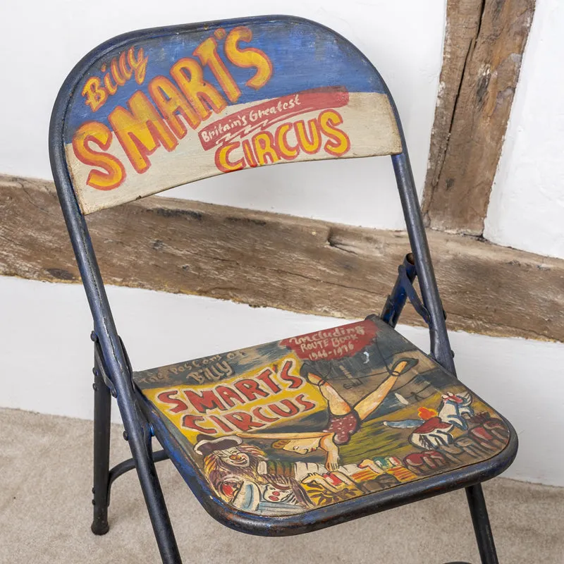 Vintage Folding Chair Hand Painted Industrial Style