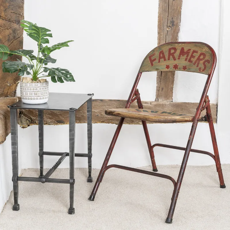 Vintage Folding Chair Hand Painted Industrial Style