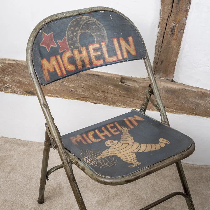 Vintage Folding Chair Hand Painted Industrial Style