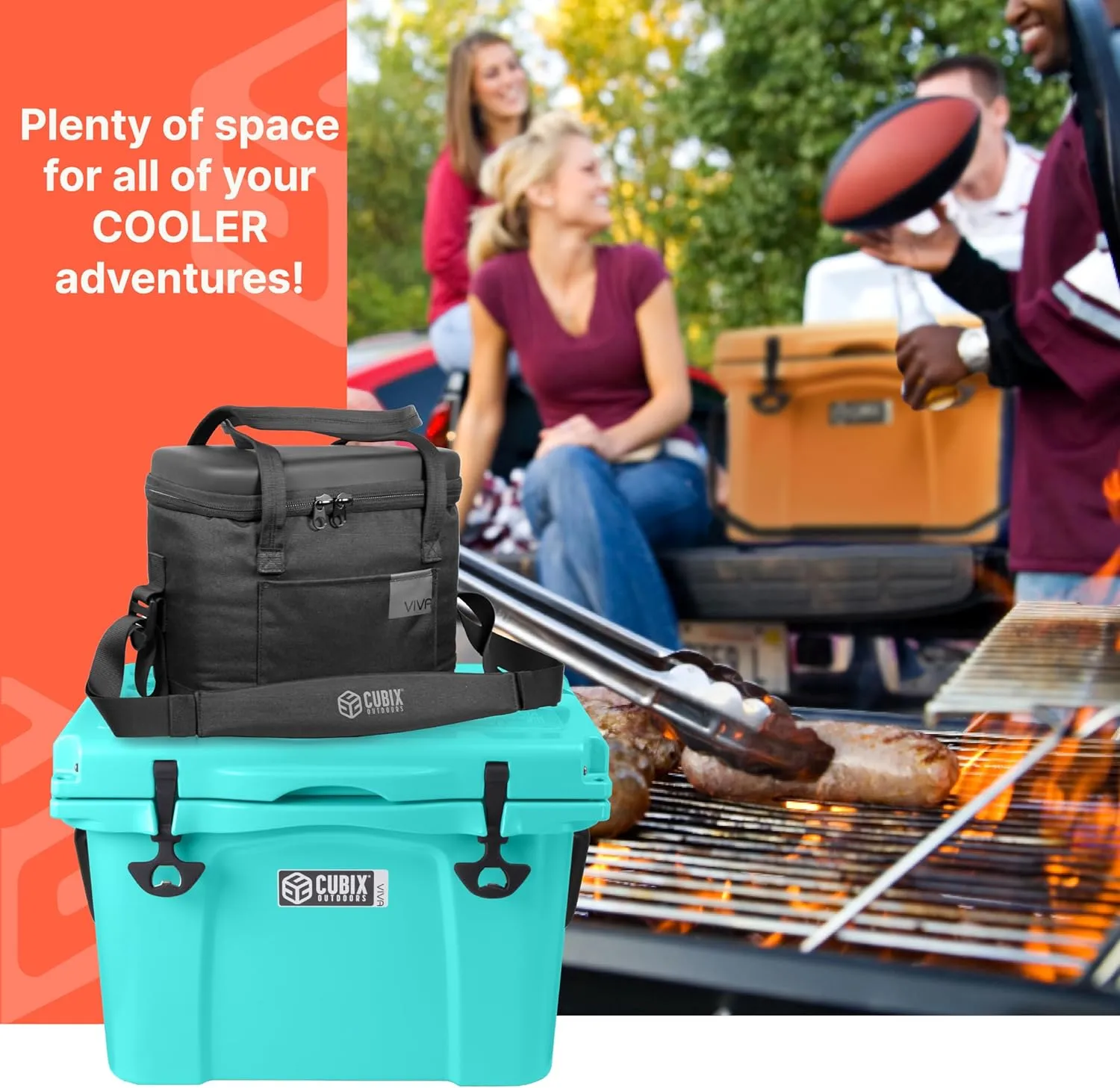 Viva Portable Rotomolded Hard Cooler, Heavy Duty Cooler Ice Chest, Insulated Cooler, Cold Retention for Travel, Beach, Camping, Fishing
