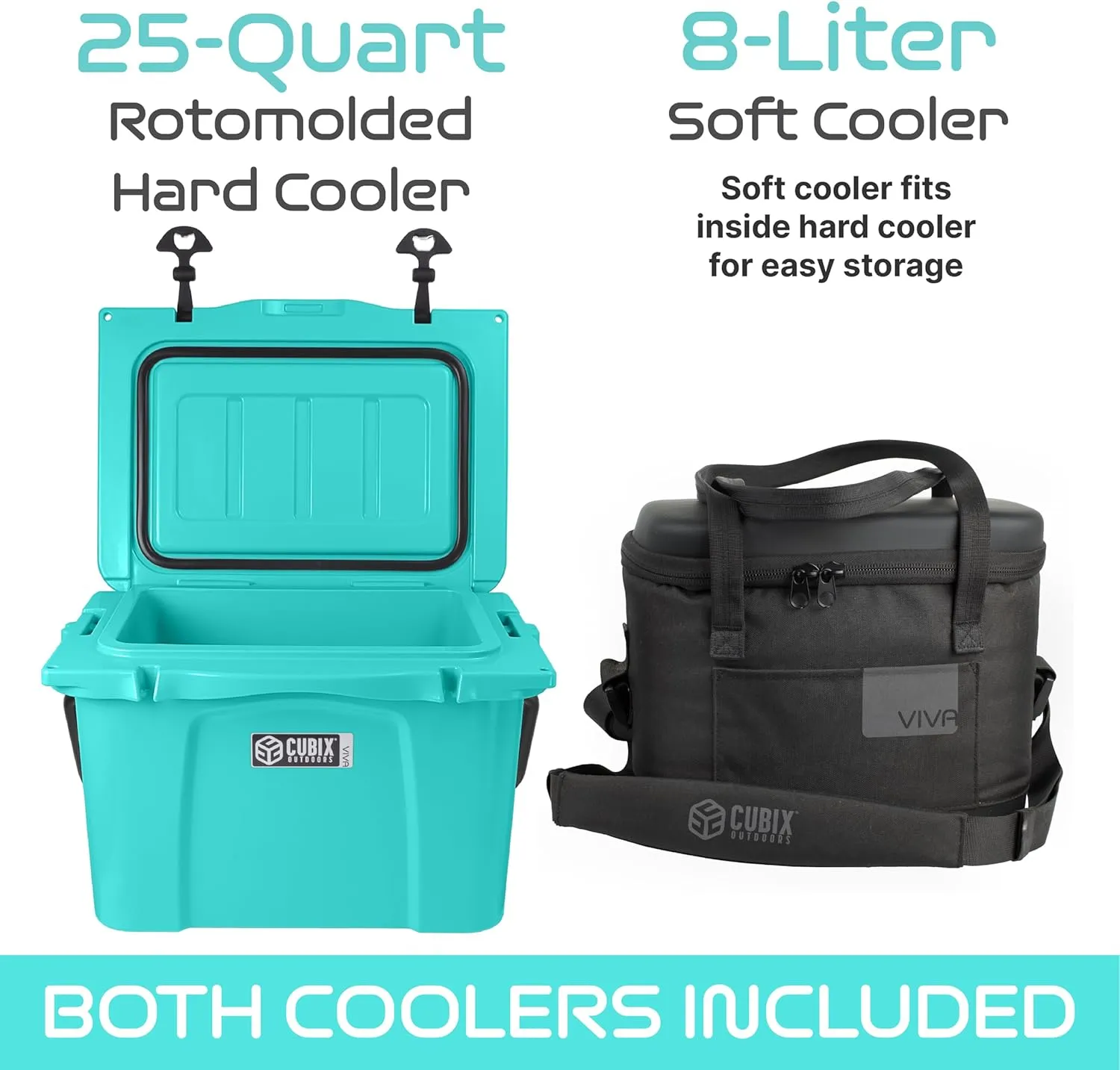 Viva Portable Rotomolded Hard Cooler, Heavy Duty Cooler Ice Chest, Insulated Cooler, Cold Retention for Travel, Beach, Camping, Fishing