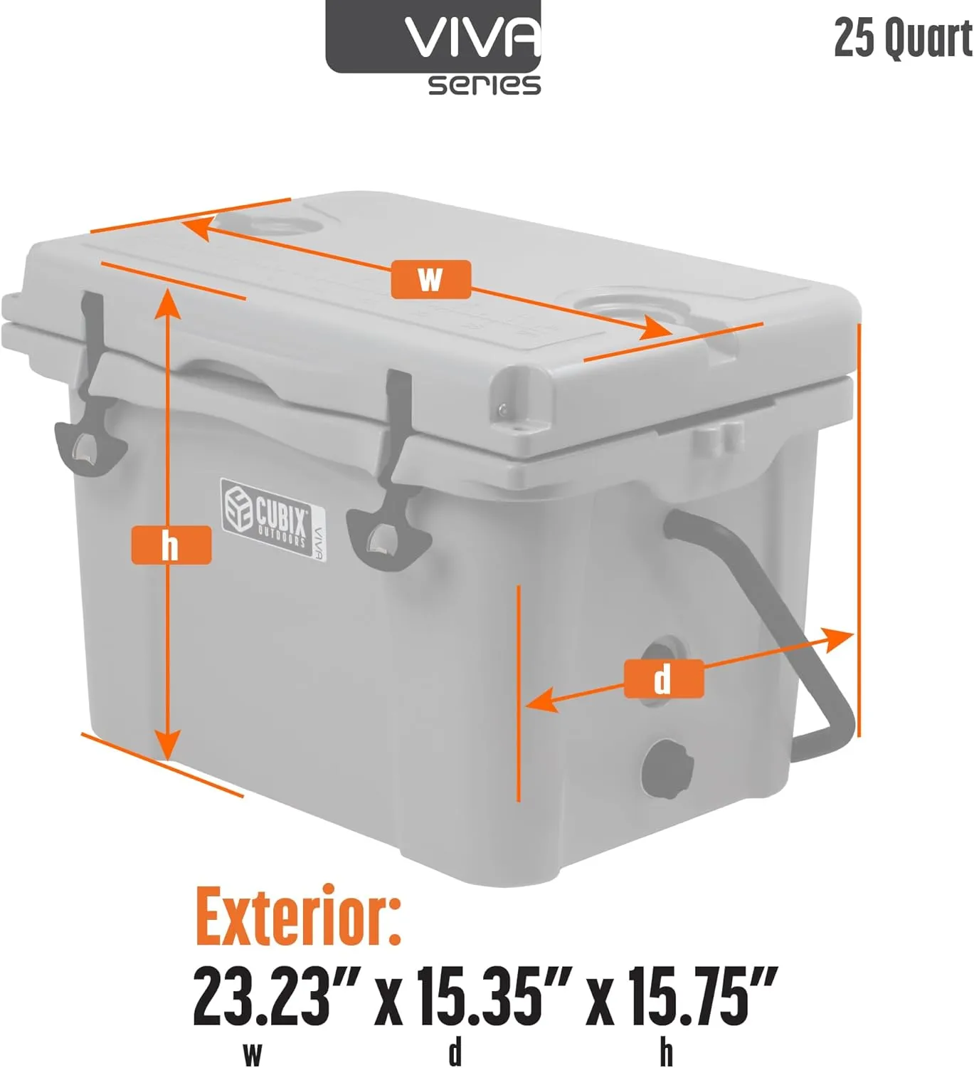 Viva Portable Rotomolded Hard Cooler, Heavy Duty Cooler Ice Chest, Insulated Cooler, Cold Retention for Travel, Beach, Camping, Fishing