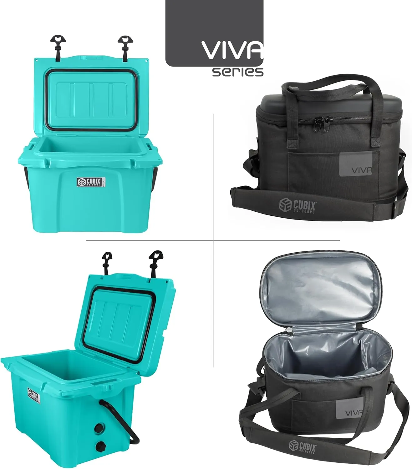 Viva Portable Rotomolded Hard Cooler, Heavy Duty Cooler Ice Chest, Insulated Cooler, Cold Retention for Travel, Beach, Camping, Fishing