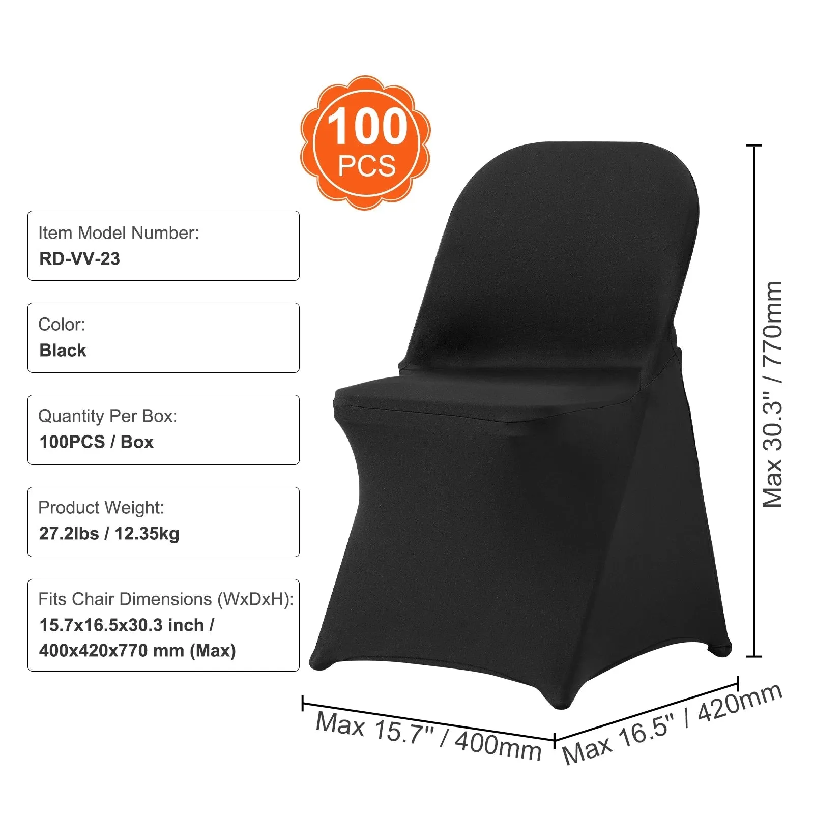 Washable Removable Protective Stretch Spandex Folding Chair Covers