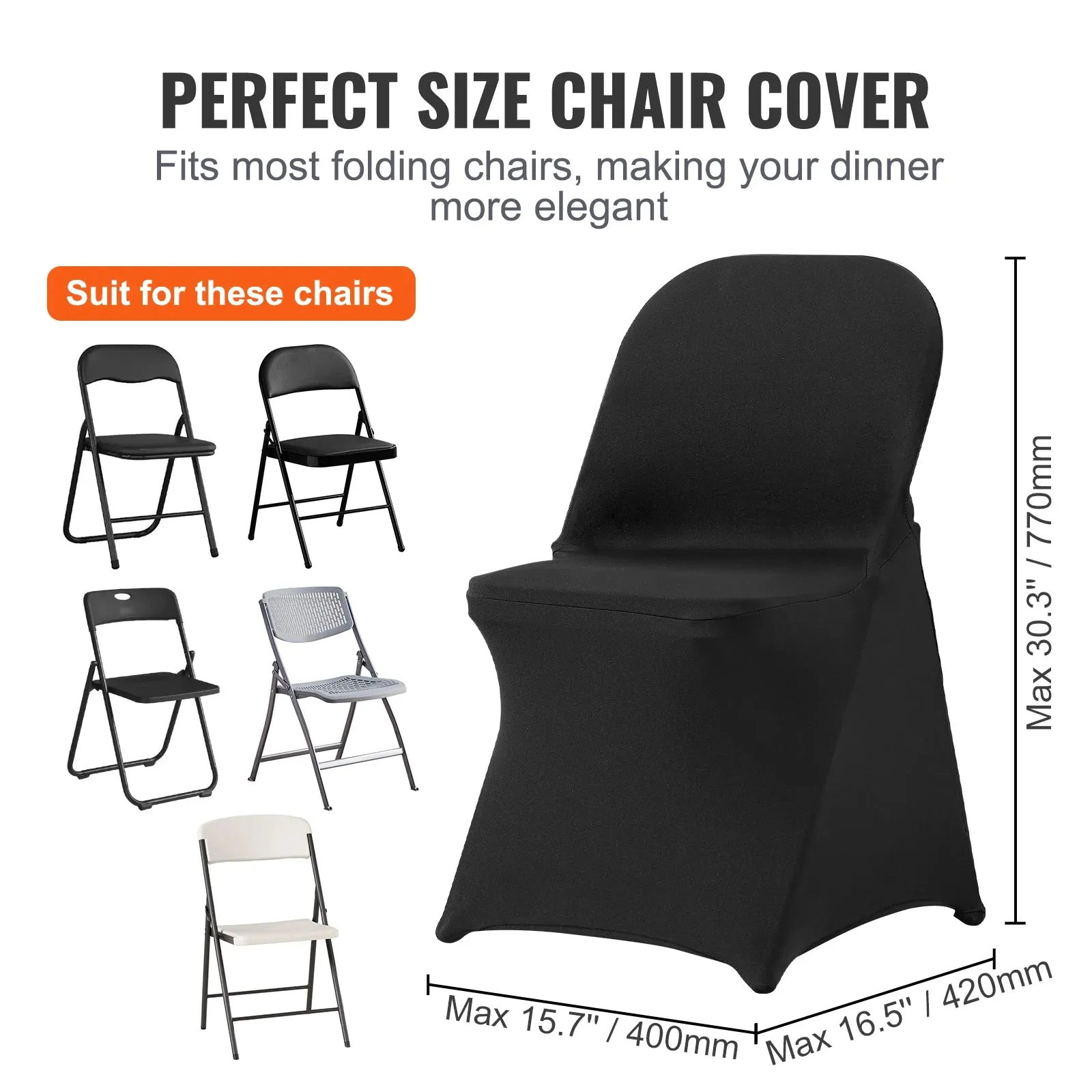 Washable Removable Protective Stretch Spandex Folding Chair Covers