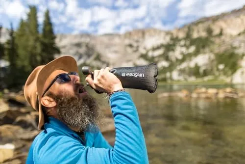 Water Filter - 1L Dark Mountain Gray, Protects Against Bacteria & Parasites