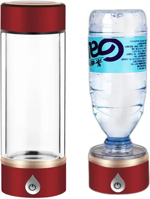 Water Purifiers, H2 Hydrogen Rich Water Bottle Portable Hydrogen Water Generator Ionizer Hydrogen Content Up to 1500 PPB USB Rechargeable with Mineral Water Bottle Adapter Alkaline Energy Cup 420ML