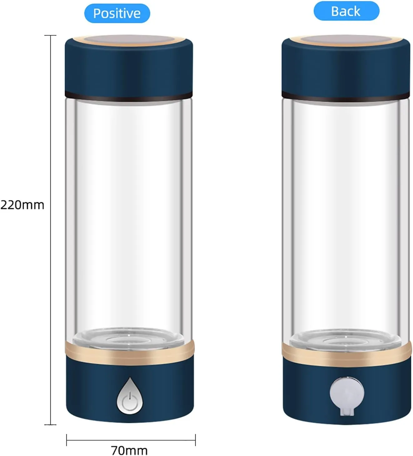 Water Purifiers, H2 Hydrogen Rich Water Bottle Portable Hydrogen Water Generator Ionizer Hydrogen Content Up to 1500 PPB USB Rechargeable with Mineral Water Bottle Adapter Alkaline Energy Cup 420ML