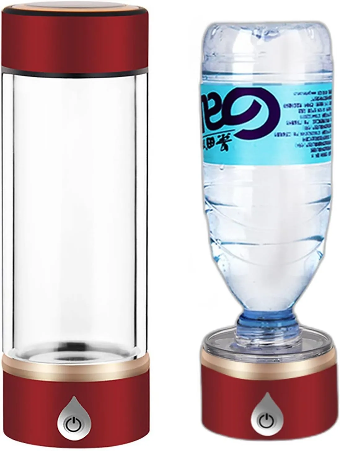 Water Purifiers, H2 Hydrogen Rich Water Bottle Portable Hydrogen Water Generator Ionizer Hydrogen Content Up to 1500 PPB USB Rechargeable with Mineral Water Bottle Adapter Alkaline Energy Cup 420ML