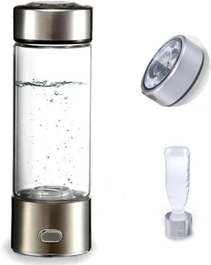 Water Purifiers, Portable Hydrogen Rich Water Maker Ionizer Negative Water Bottle Make Hydrogen Content Up to 1600Ppb Eliminate Free Radicals Anti Aging Antioxidant 350ML