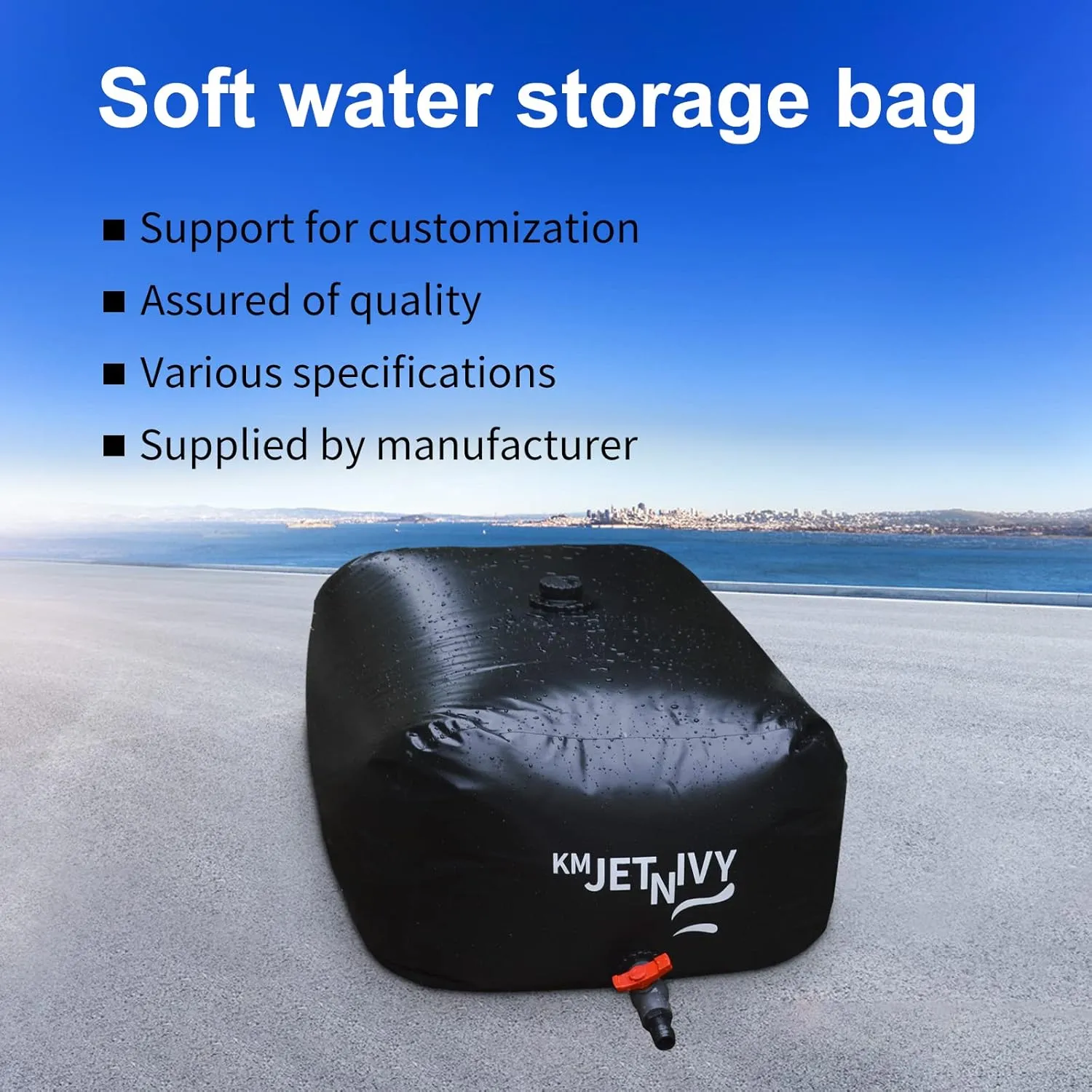 Water Storage Bladder, Collapsible Water Bladder Tanks, Large-Capacity Water Storage Container, Portable Emergency Water Storage Tank (Black 110L)