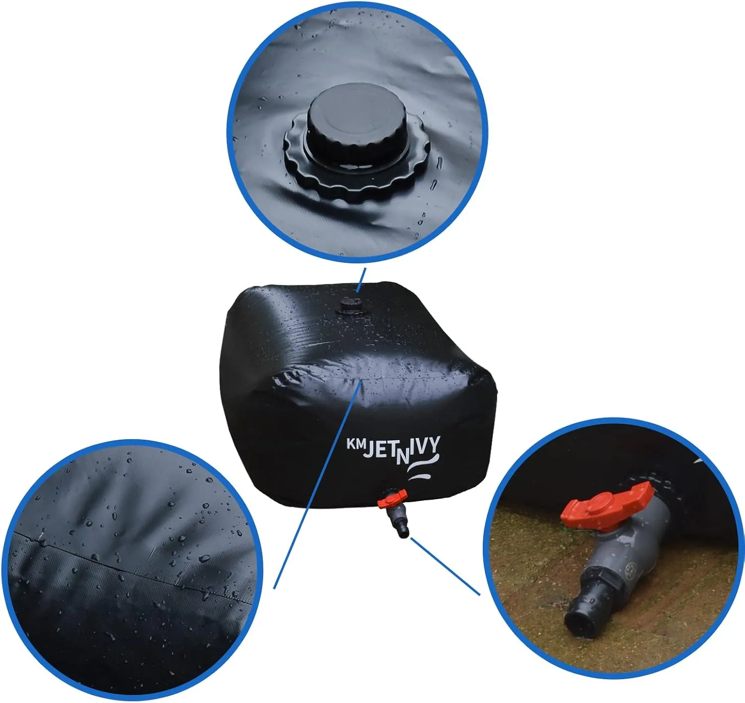 Water Storage Bladder, Collapsible Water Bladder Tanks, Large-Capacity Water Storage Container, Portable Emergency Water Storage Tank (Black 110L)