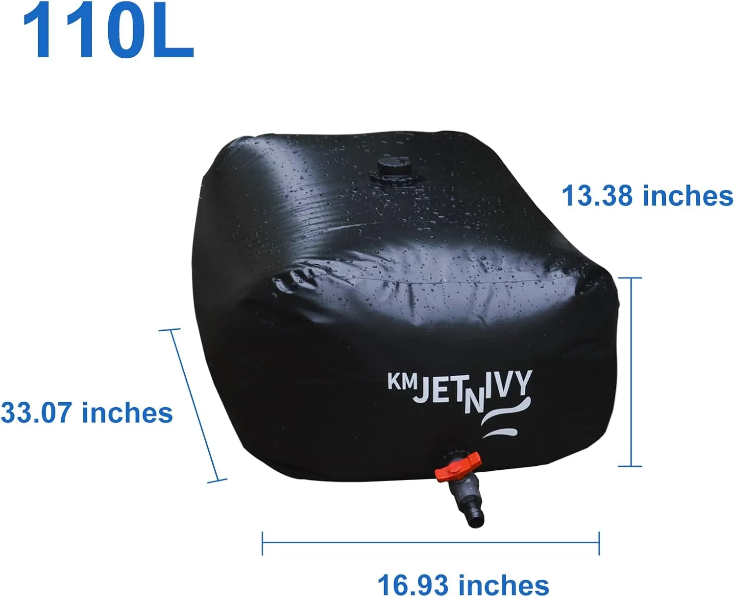 Water Storage Bladder, Collapsible Water Bladder Tanks, Large-Capacity Water Storage Container, Portable Emergency Water Storage Tank (Black 110L)