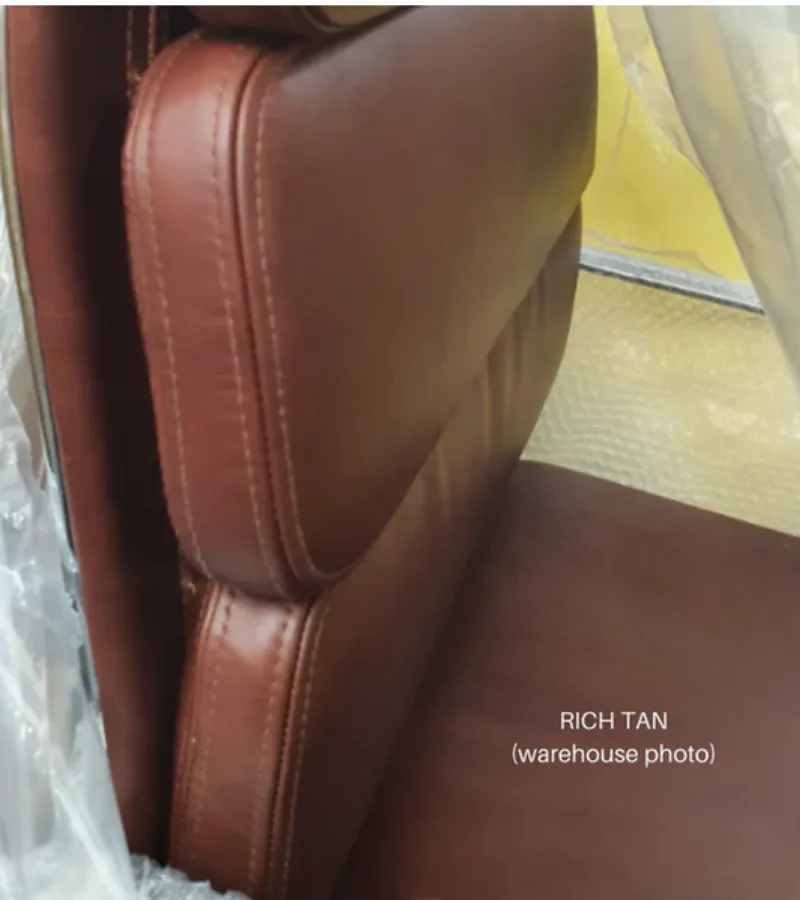 Waxed Leather Rich Brown Tan Eames 217 Style Swivel Office Chair
