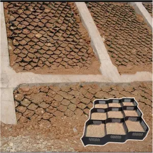 WDJBPSH 5cm Deep Embankment Protection Geocells Grid Paver, Black Honeycomb Ground Support Mesh for Ground Reinforcement/Erosion Control, Load - 800kg(1x5m)