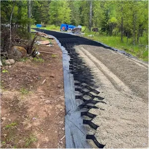WDJBPSH Geogrid for Gravel Driveway, Heavy Duty HDPE Ground Reinforcement Support Mesh, 15.7" X 15.7" Groundgrid - Road Construction & Retaining Walls(3.2ftx6.5ft)