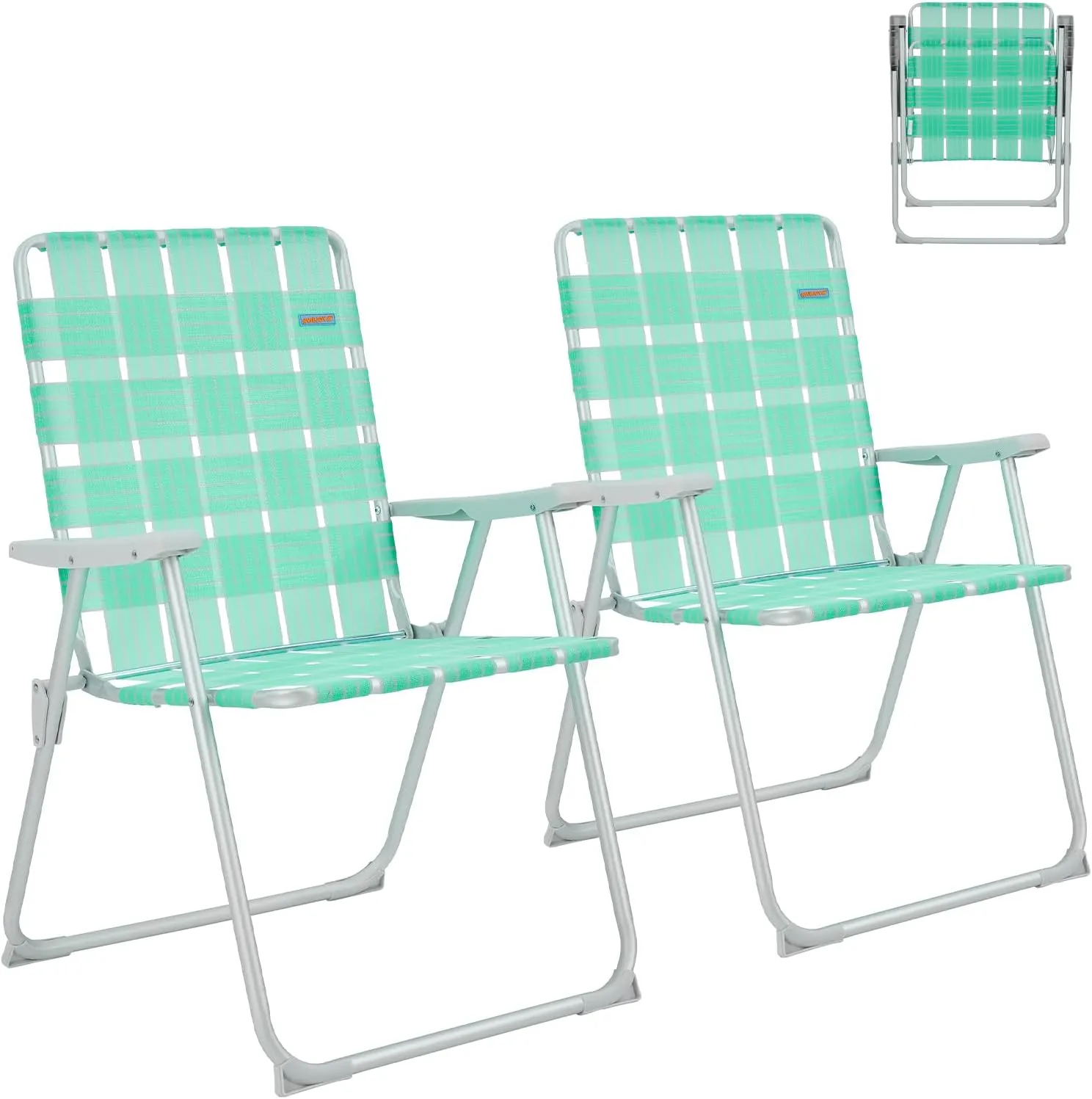 #WEJOY Folding Beach Chair for Adults, Lightweight Beach Chair with Shoulder Straps, High Back Beach Chairs with Hard Armrest, Supports 300lbs for Beach Lawn Concert