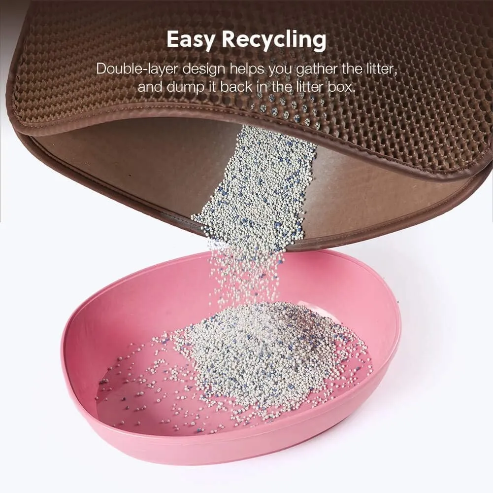 WePet Cat Litter Mat, Kitty Litter Trapping Mat, Honeycomb Double Layer Mats, No Phthalate, Urine Waterproof, Easy Clean, Scatter Control, Catcher Litter Tray Box Rug Carpet
