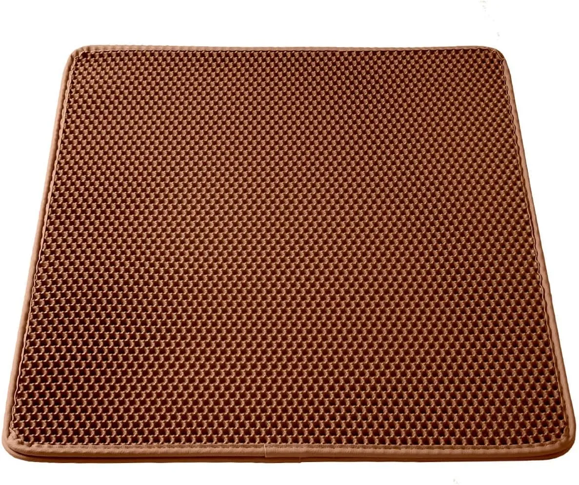 WePet Cat Litter Mat, Kitty Litter Trapping Mat, Honeycomb Double Layer Mats, No Phthalate, Urine Waterproof, Easy Clean, Scatter Control, Catcher Litter Tray Box Rug Carpet