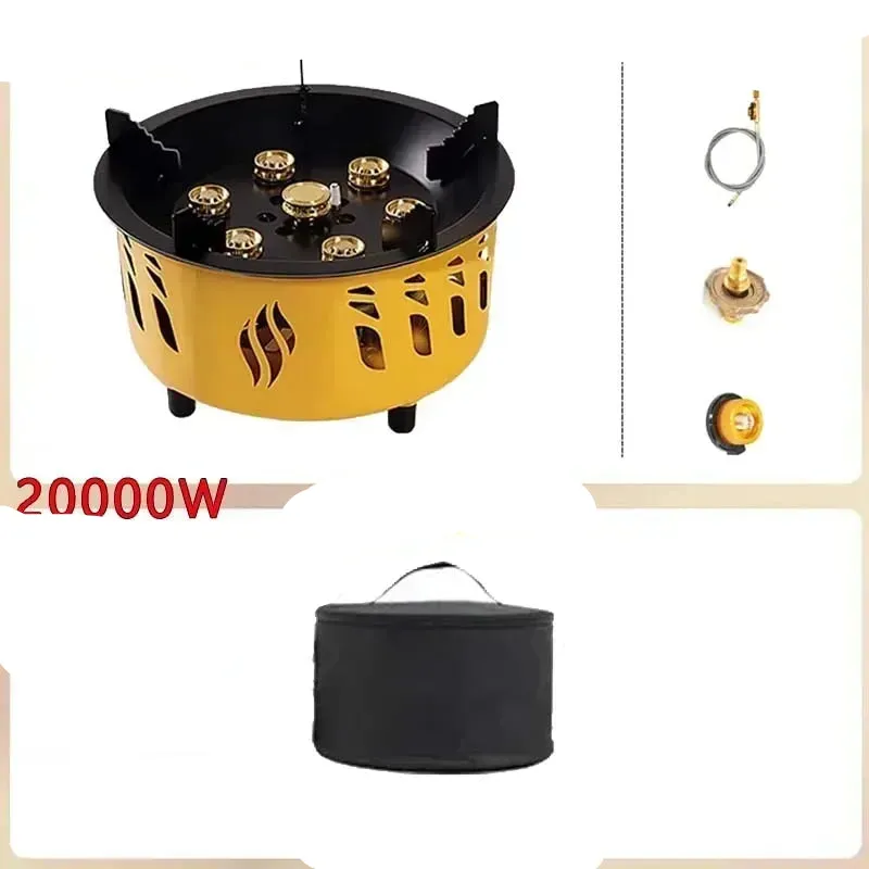Windproof Camping Stove: 19800W, 7-Core, Gase Burner