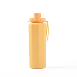 Yellow 600ml Silicone Collapsible Water Bottle