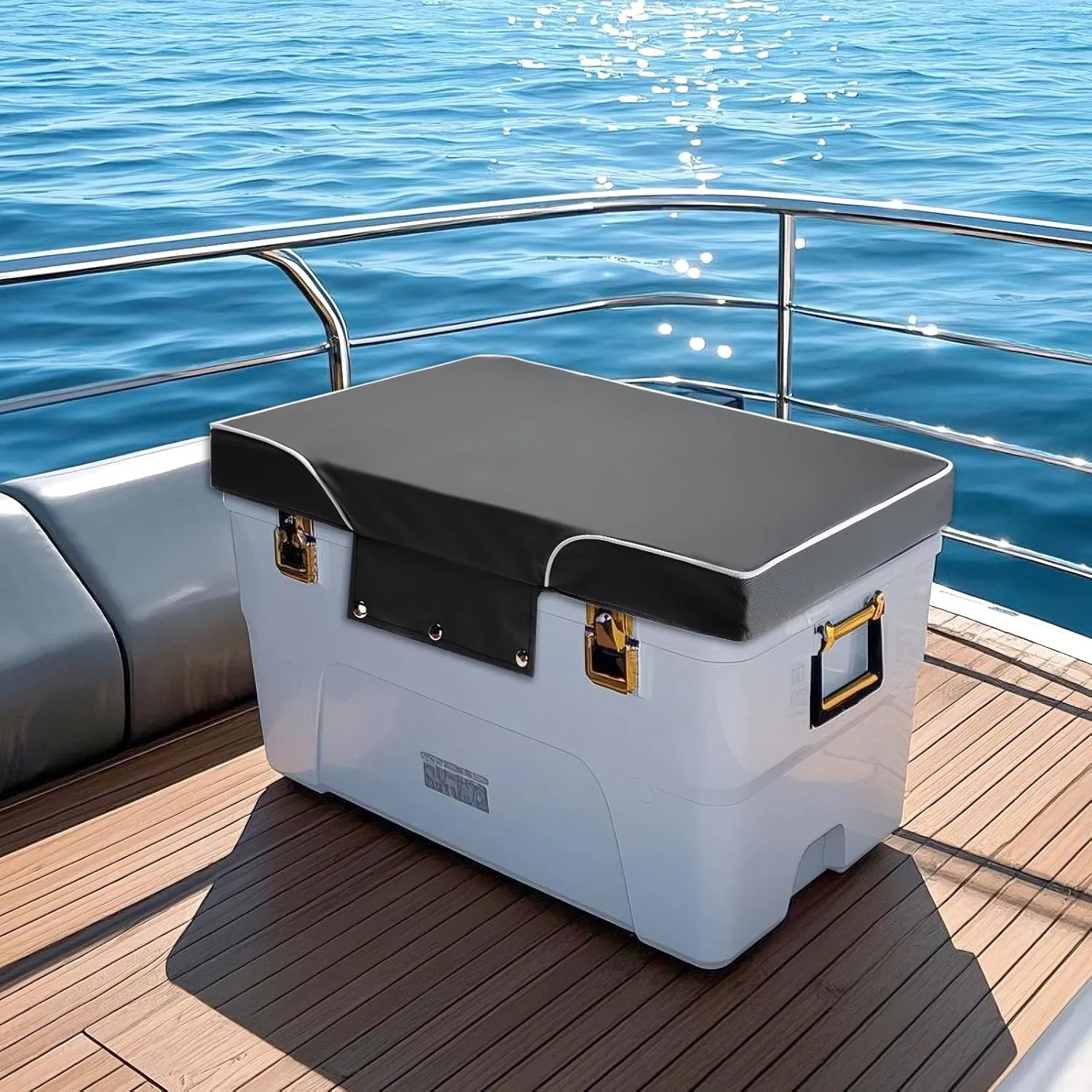 YETI Seat Cushion for Coolers (Snap-on Fitting), Made of PU Leather, Waterproof and UV-Resistant