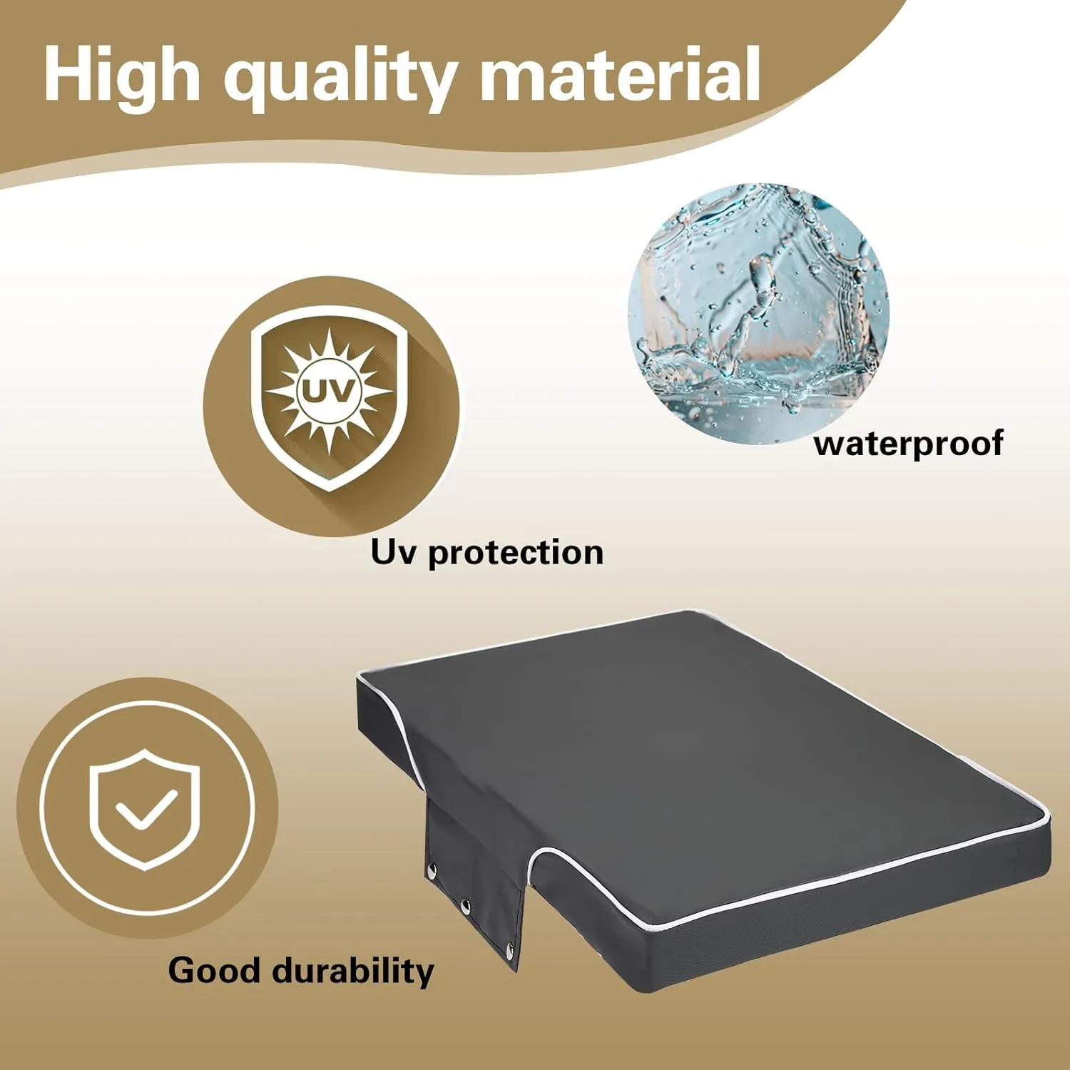 YETI Seat Cushion for Coolers (Snap-on Fitting), Made of PU Leather, Waterproof and UV-Resistant