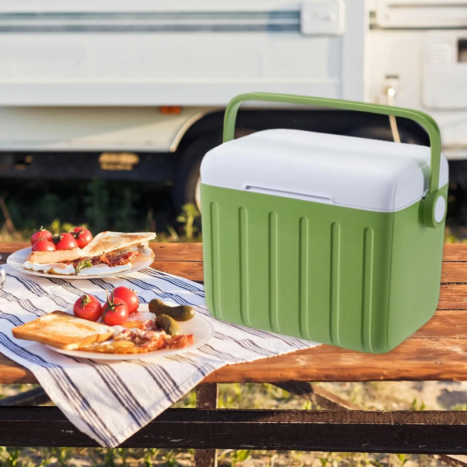 YIJU Insulated Cooler Box Storage Container Versatile Cold/Heat Preservation Cooler Ice Chest Box for Shipping Food Household BBQ