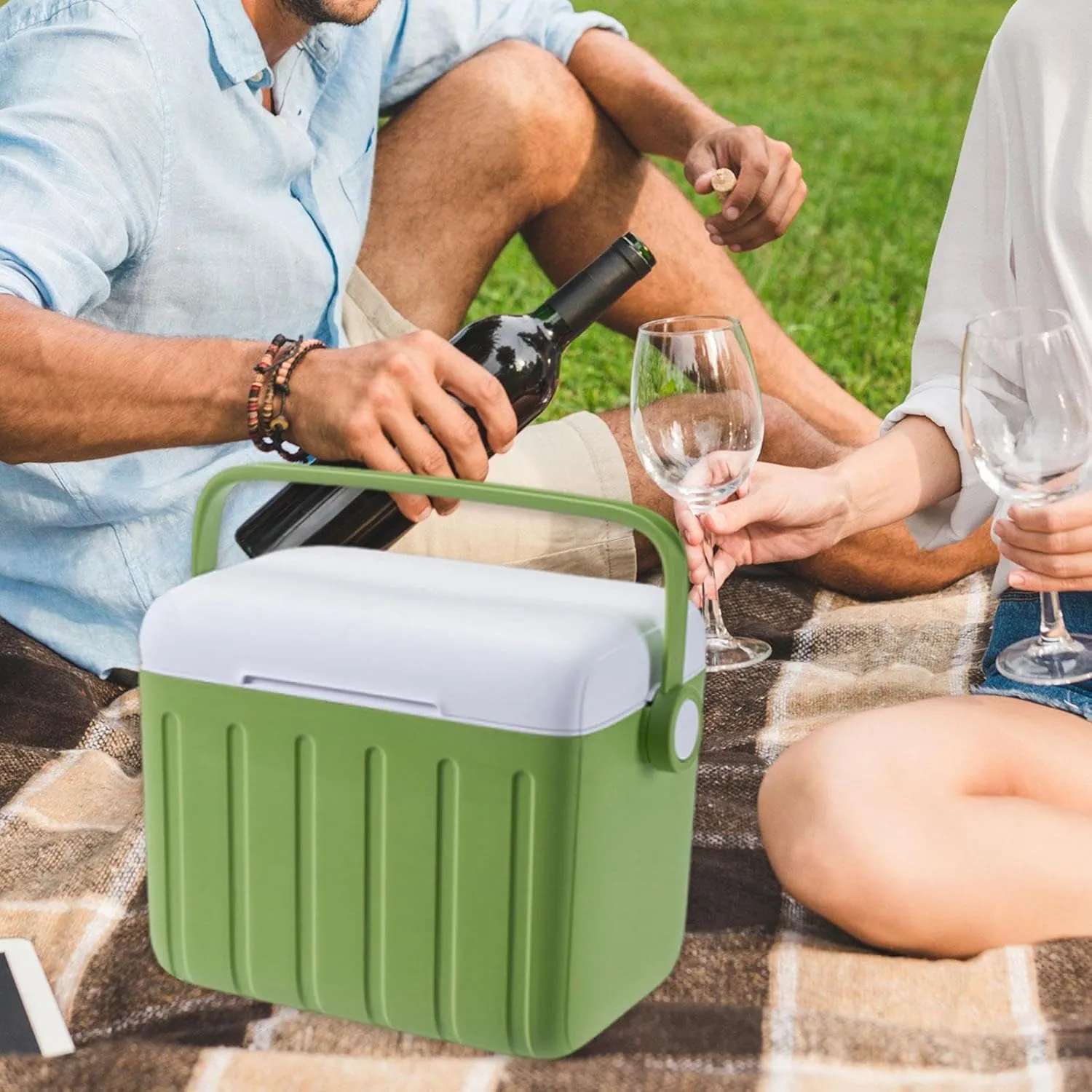 YIJU Insulated Cooler Box Storage Container Versatile Cold/Heat Preservation Cooler Ice Chest Box for Shipping Food Household BBQ