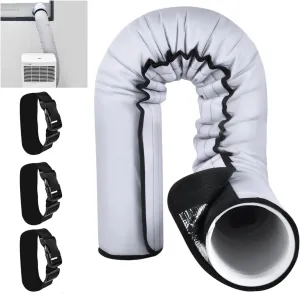 YoleShy Portable AC Hose Insulation Sleeve Thick Portable Air Conditioner Hose Cover Wrap for 5" & 5.9" Diameter Easy Installation AC Duct Insulation Wrap with 3 Adjustable Buckle Bands
