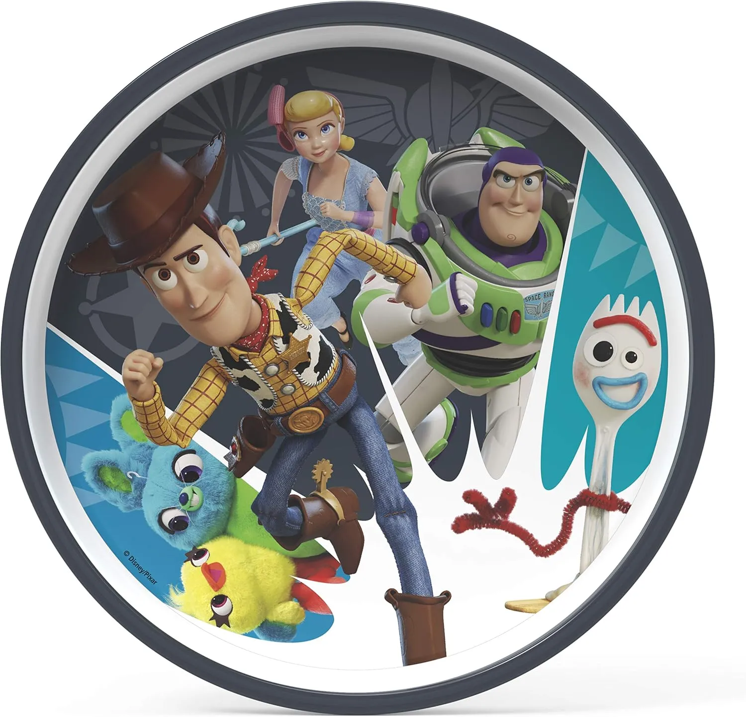 Zak Designs 5-Piece Dinnerware Set, Disney and Pixar Toy Story 4 - Durable Plastic & Stainless Steel - Includes Water Bottle, 8-Inch Plate, 6-Inch Bowl, Fork & Spoon - Suitable for Kids Ages 3 