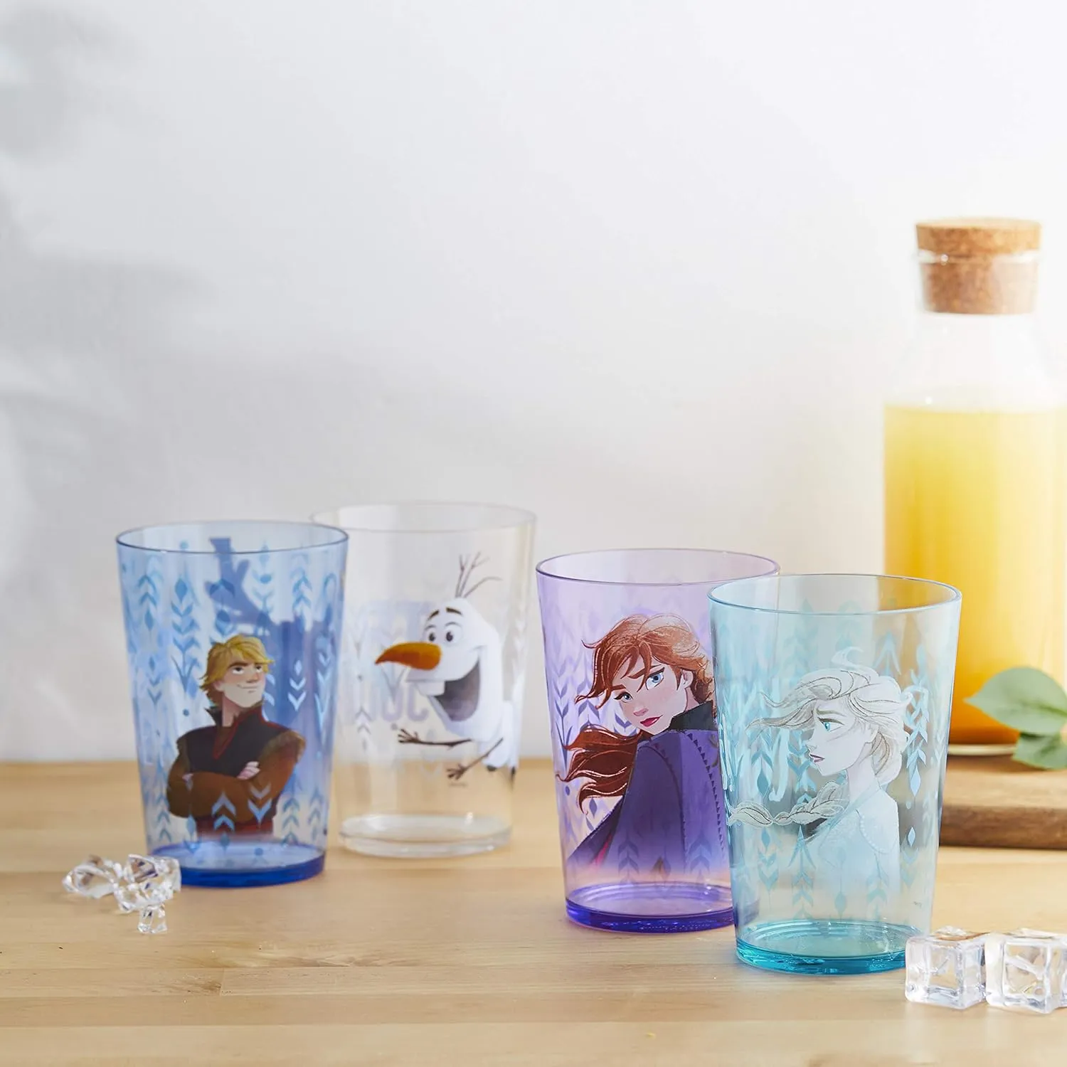 Zak Designs Disney Frozen 2 Nesting Tumbler Set Includes Durable Plastic Cups, Fun Drinkware is Perfect for Kids, 4pk (14.5oz, Anna & Elsa & Olaf)