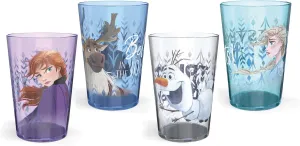 Zak Designs Disney Frozen 2 Nesting Tumbler Set Includes Durable Plastic Cups, Fun Drinkware is Perfect for Kids, 4pk (14.5oz, Anna & Elsa & Olaf)