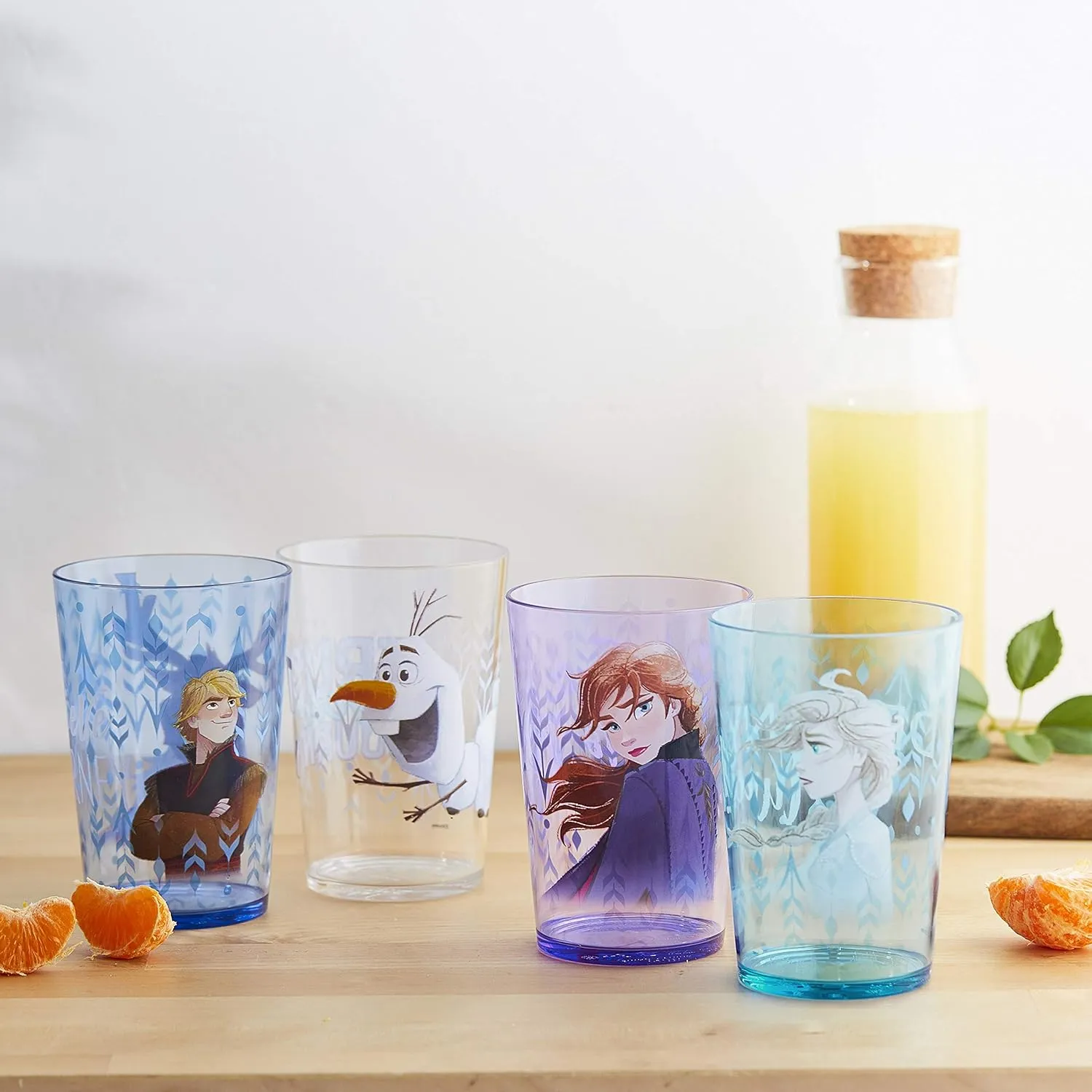 Zak Designs Disney Frozen 2 Nesting Tumbler Set Includes Durable Plastic Cups, Fun Drinkware is Perfect for Kids, 4pk (14.5oz, Anna & Elsa & Olaf)