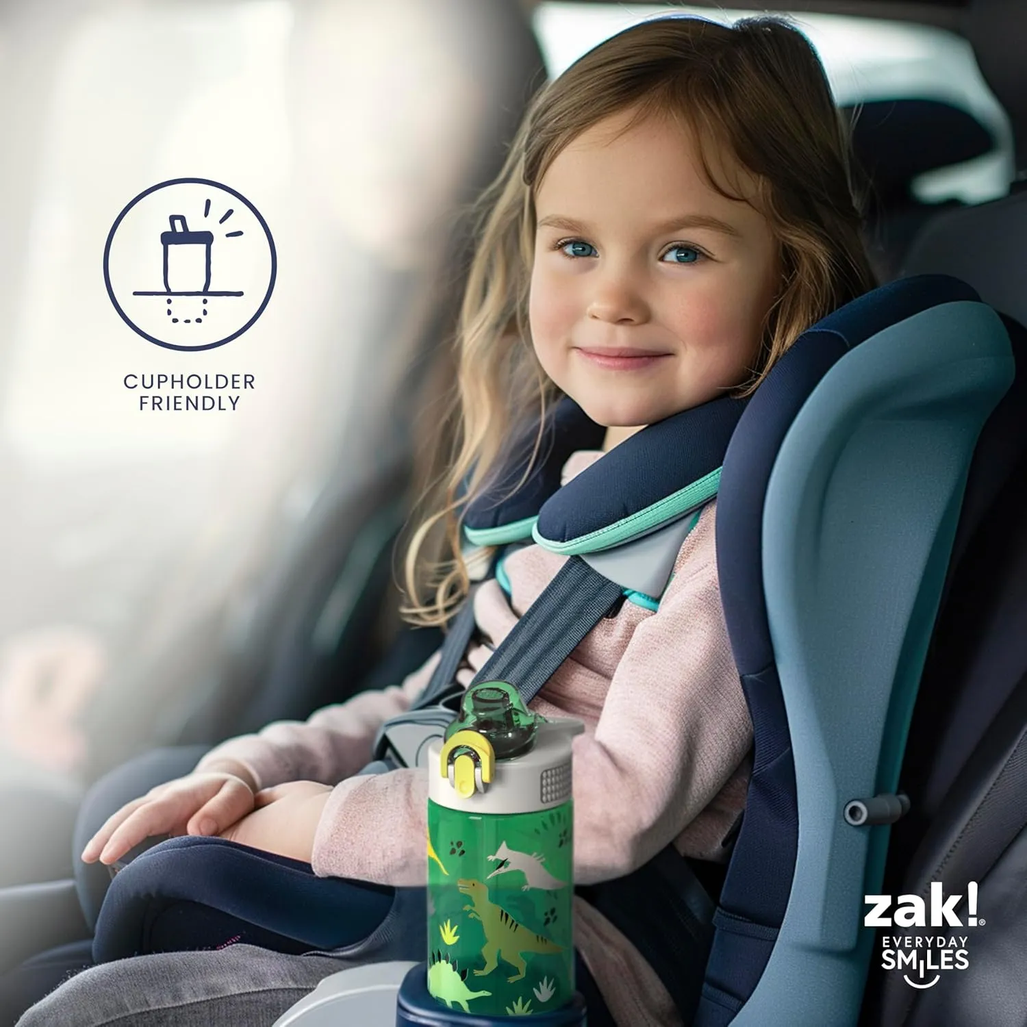 Zak Designs DreamWorks Gabby's Dollhouse Sage Kids Water Bottle For School or Travel, 16oz Durable Plastic Water Bottle With Straw and Leak-Proof, Pop-Up Spout Cover, 2-Pack Set (The Gabby Cats)