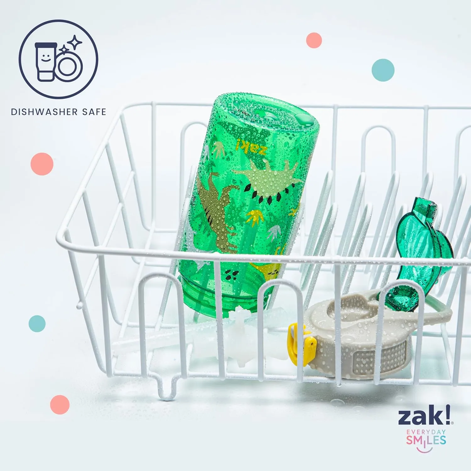 Zak Designs DreamWorks Gabby's Dollhouse Sage Kids Water Bottle For School or Travel, 16oz Durable Plastic Water Bottle With Straw and Leak-Proof, Pop-Up Spout Cover, 2-Pack Set (The Gabby Cats)