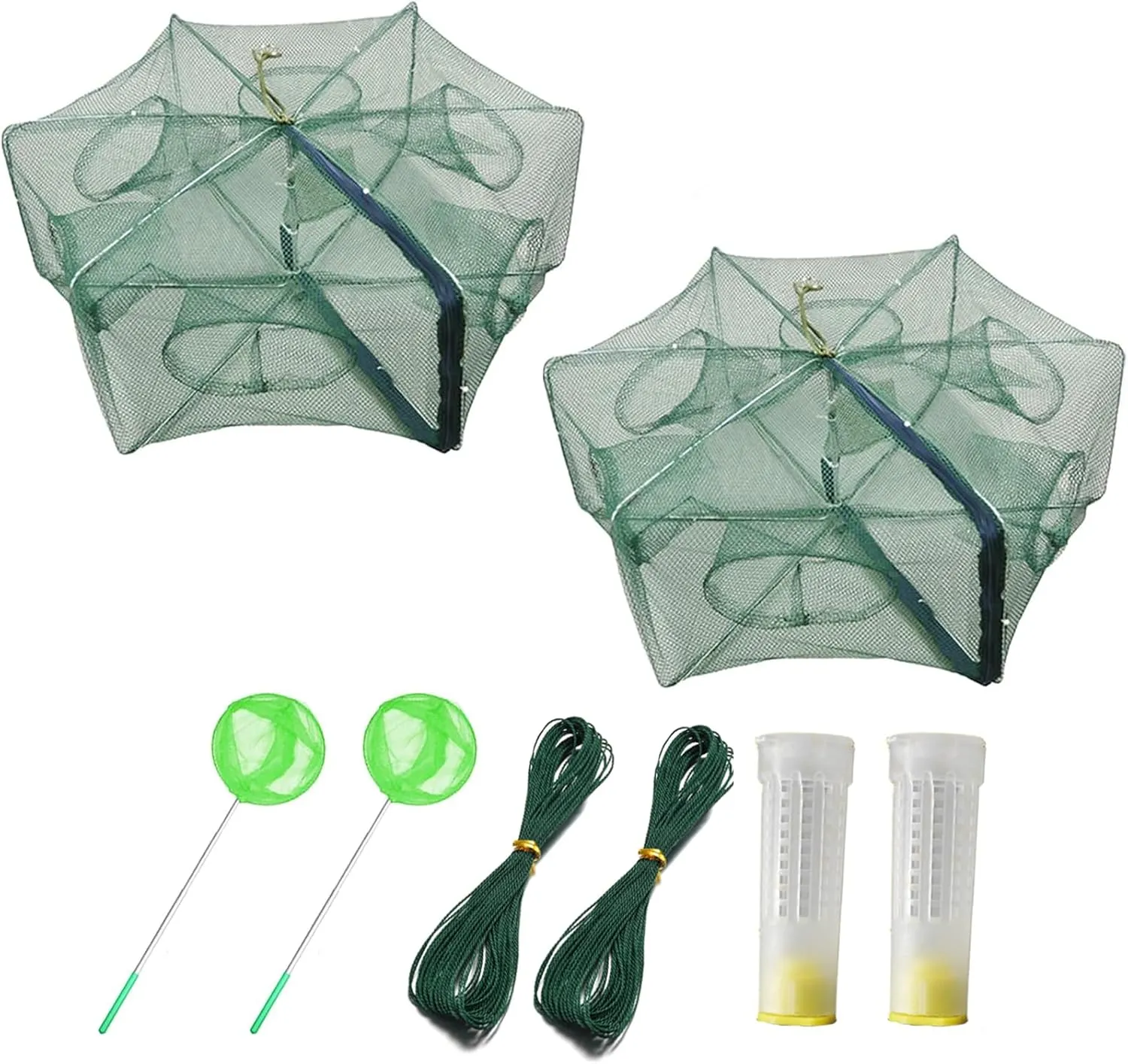 ZffXH 1/2 PCS Fishing Bait Trap Foldable Fish Minnow Crab Crayfish Crawdad Shrimp Net Cast