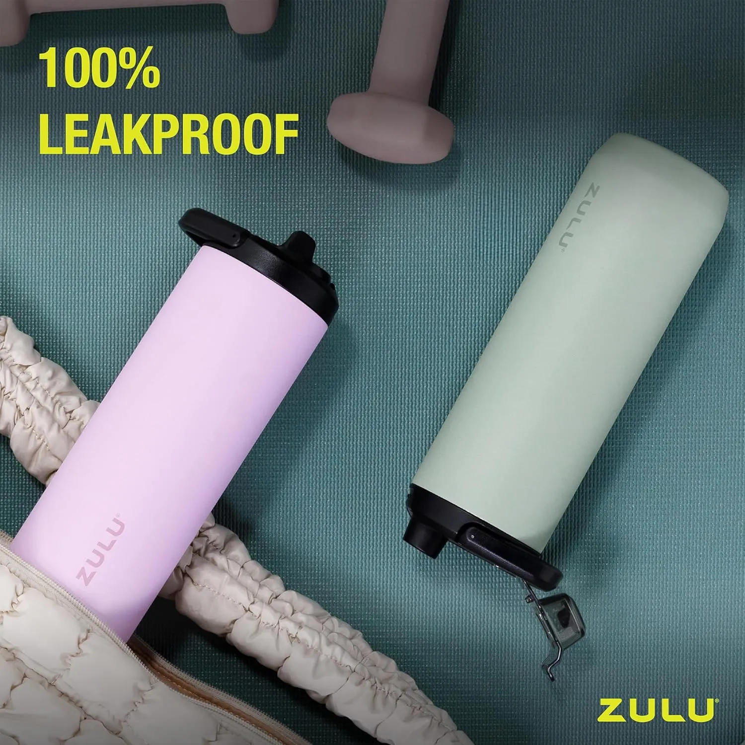ZULU Base 18oz Kids Stainless Steel Water Bottle with 3 Lids- Straw, Chug, Twist | Double Walled and Vacuum Insulated Metal Thermos | Fits Car Cupholder, Built in Carry Loop, Dishwasher Safe, Guac